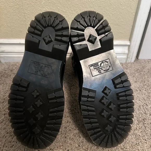 Dr. Martens Platform Black Boots with Yellow Stitching - Picture 8 of 10